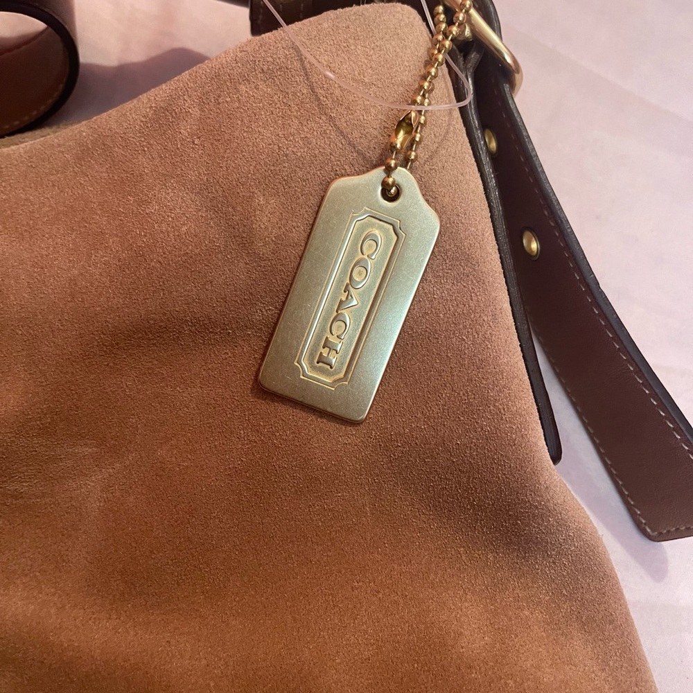 Coach Tan/Brown Suede Shoulder Bag